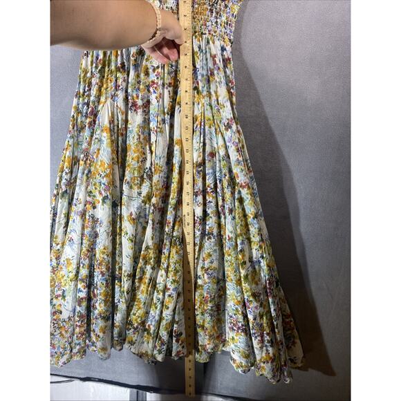 Philosophy Womens Floral Smocked Waist Dress Sleeveless Cottagecore Peasant Sz S - Picture 10 of 14